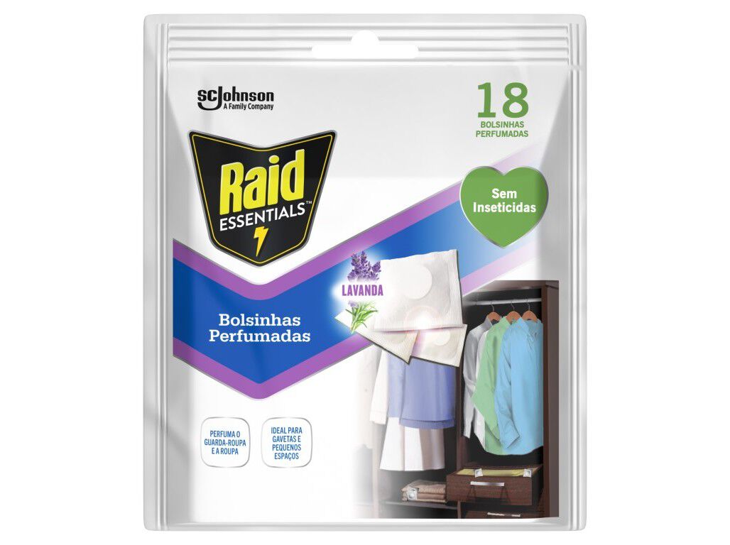 BOLSINHAS RAID PERFUMADAS LAVANDA 18UN
