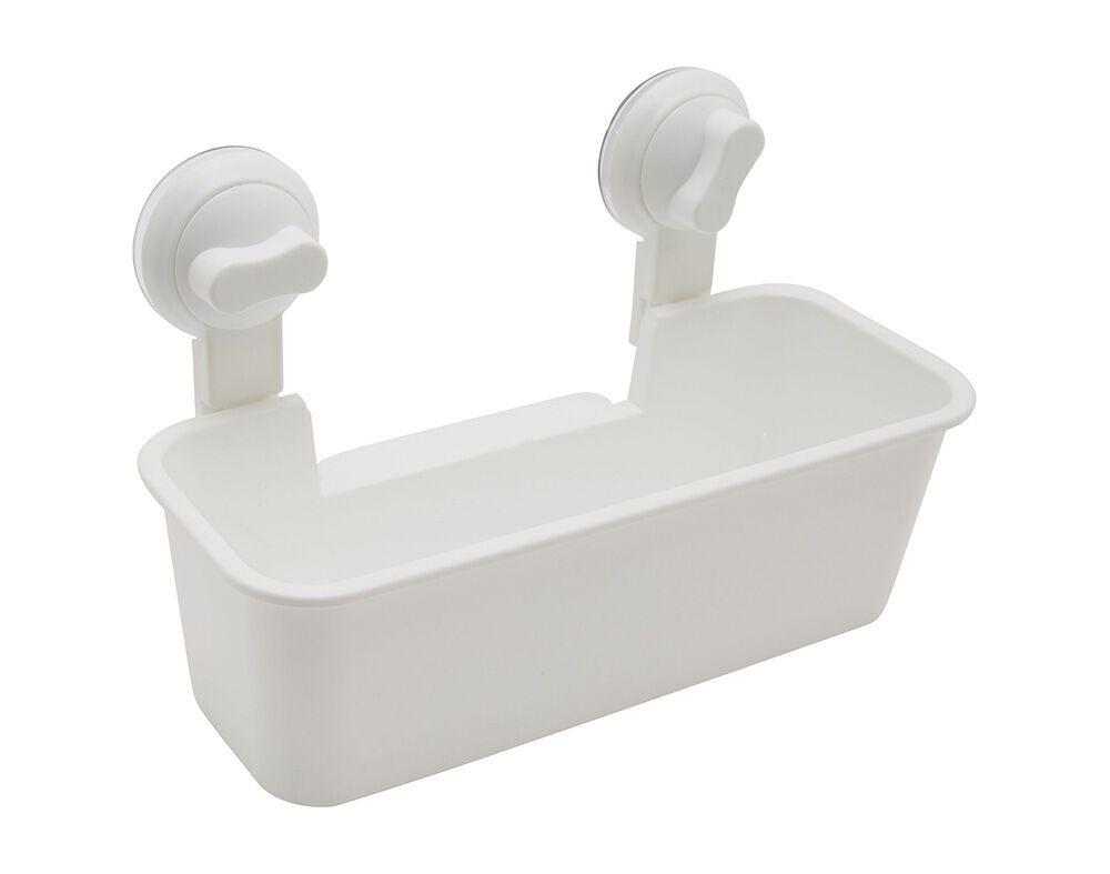 CESTO DE PAREDE COM 2 VENTOSAS ACTUEL BRANCO