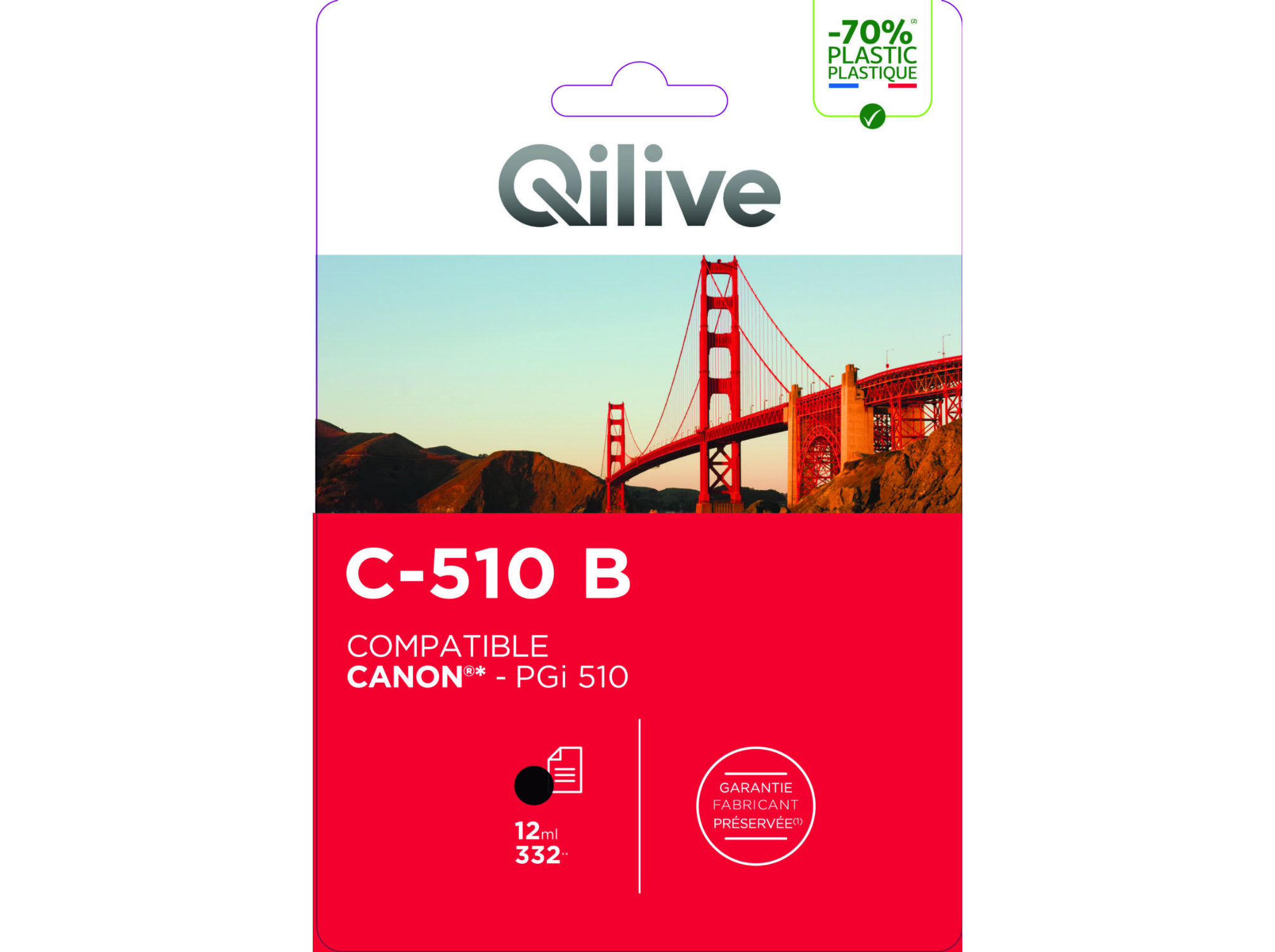 TINTEIRO COMPATIVEL QILIVE 510 CANON PRETO image number 1