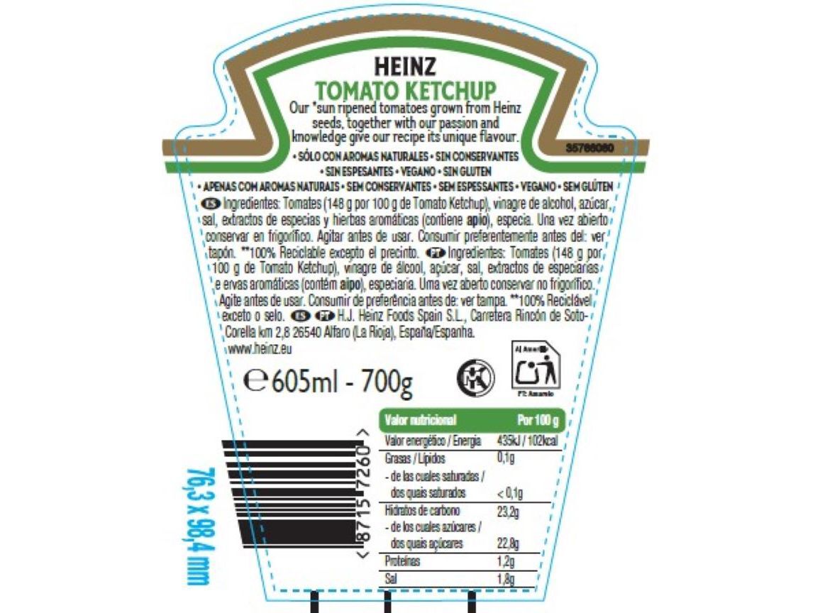 KETCHUP HEINZ TOP DOWN 700G image number 1