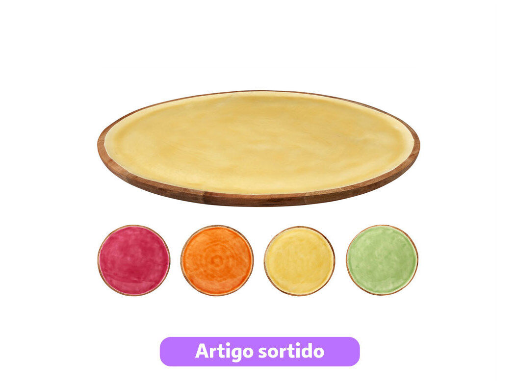 PRATO MADEIRA MANGA &Oslash;38CM CORES SORTIDAS