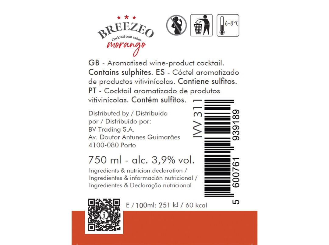 COCKTAIL BREEZEO MORANGO 0.75 L image number 2