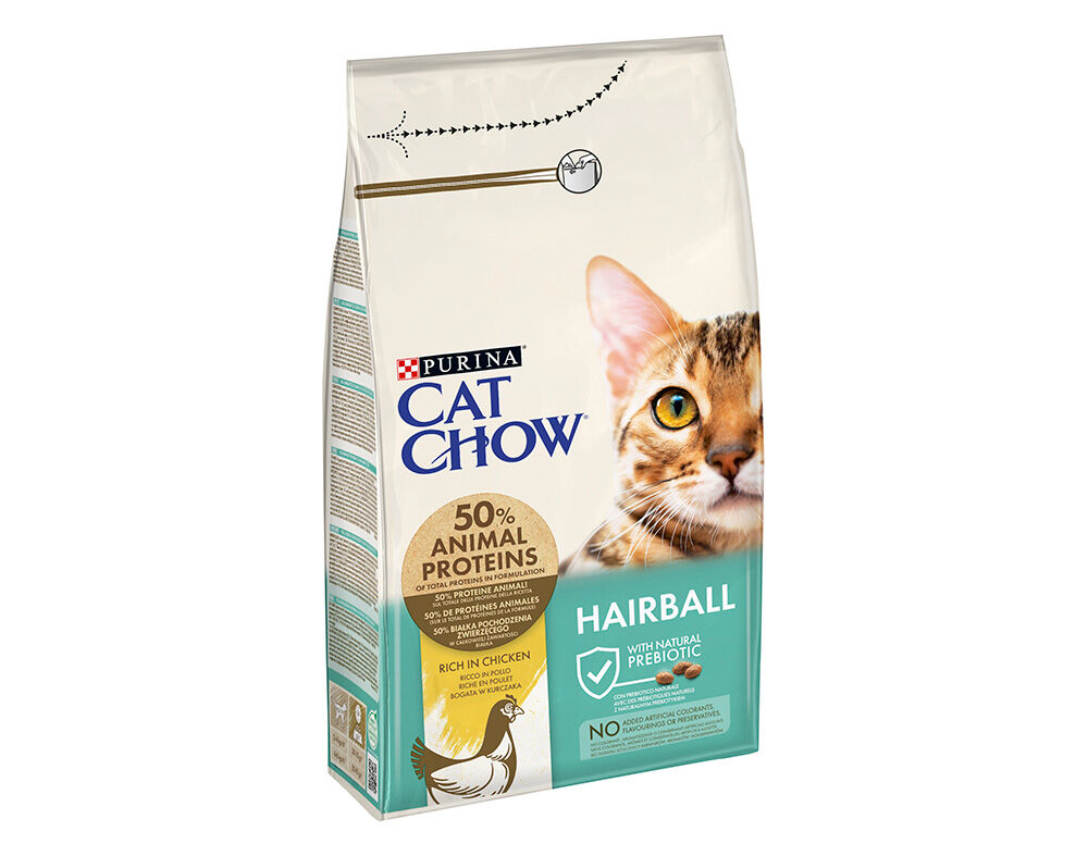 RA&Ccedil;&Atilde;O PARA GATO ADULTO CAT CHOW BOLAS DE P&Ecirc;LO 1.5KG