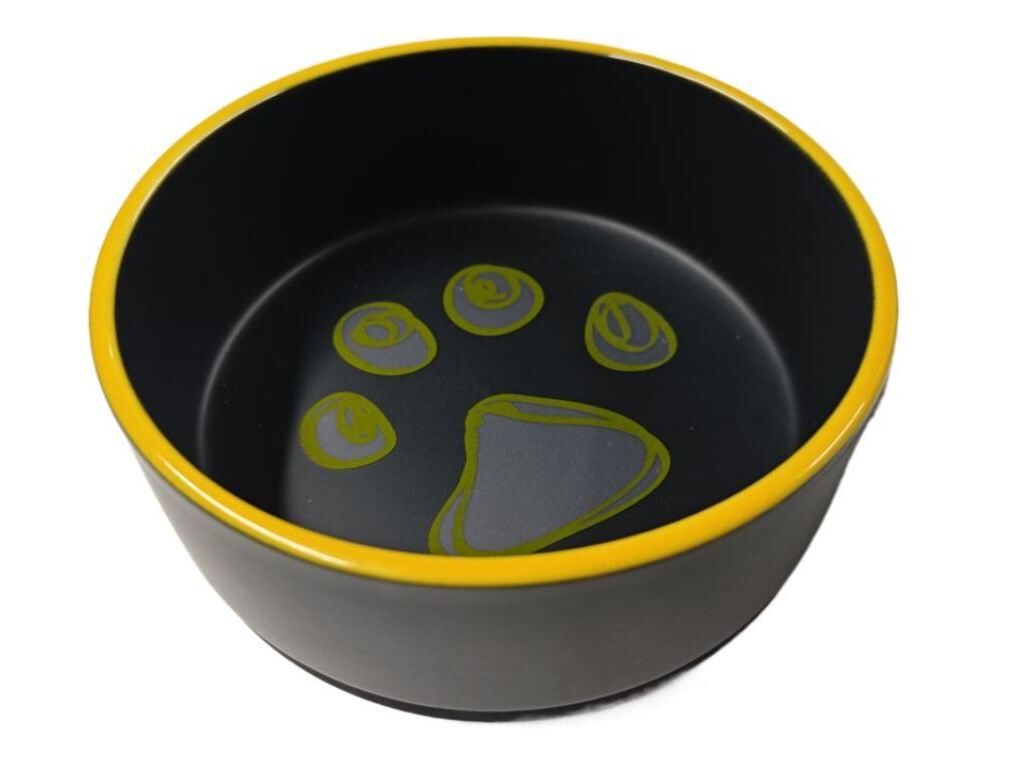 COMEDOURO CER&Acirc;MICA AUCHAN PRETO 0.8L