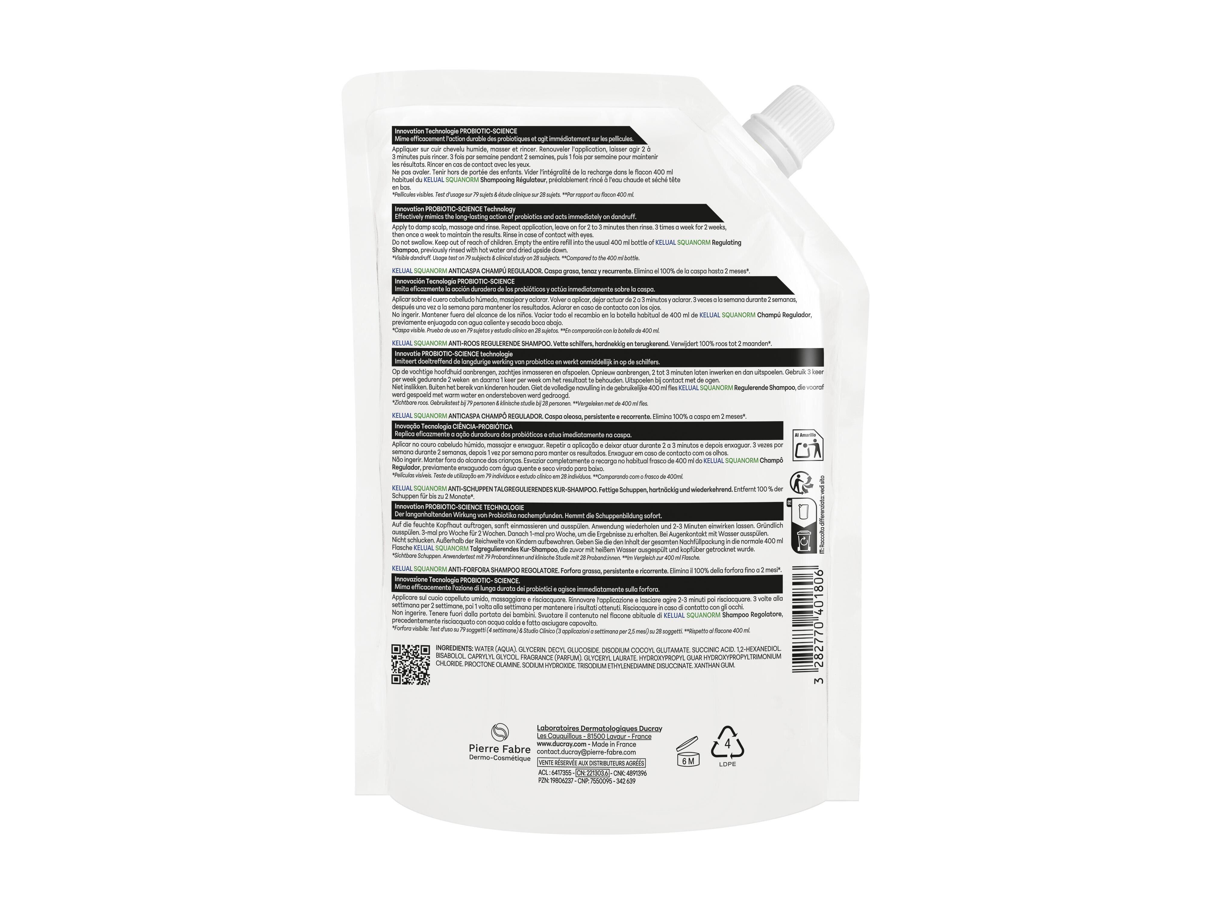RECARGA CHAMP&Ocirc; DUCRAY KELUAL SQUANORM OLEOSA 400ML image number 1