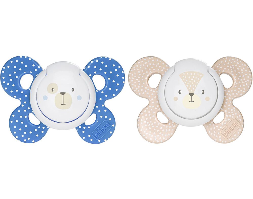 CHUPETA COMFORT CHICCO SILICONE AZUL 6-16 MESES 2 UNIDADES