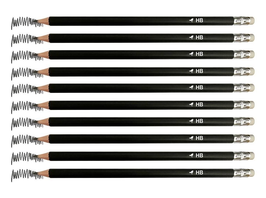 CONJUNTO DE 10 L&Aacute;PIS AUCHAN GRAFITE HB COM BORRACHA image number 3