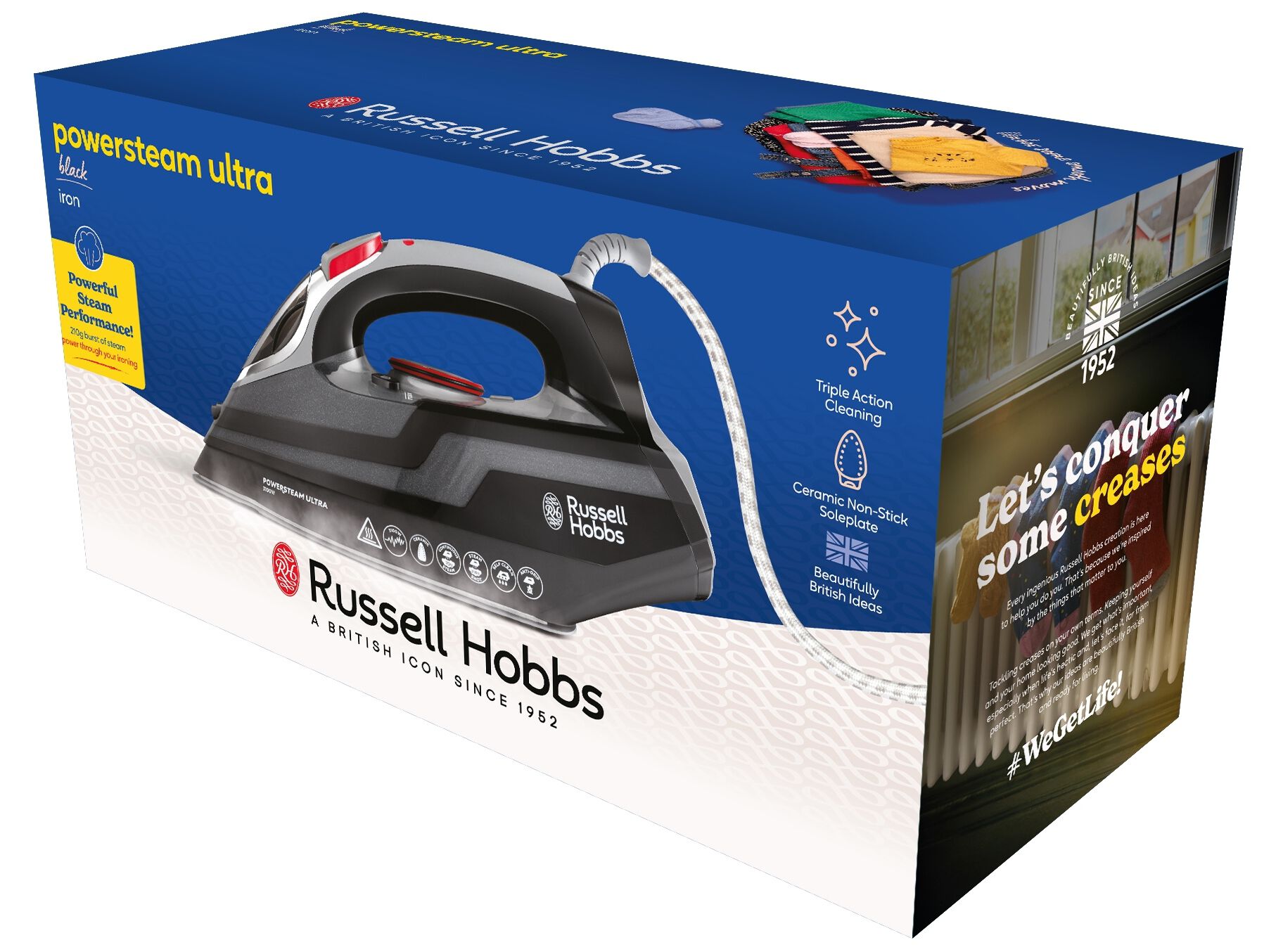 FERRO A VAPOR RUSSELL HOBBS 20630-56 PRETO 3100W image number 1