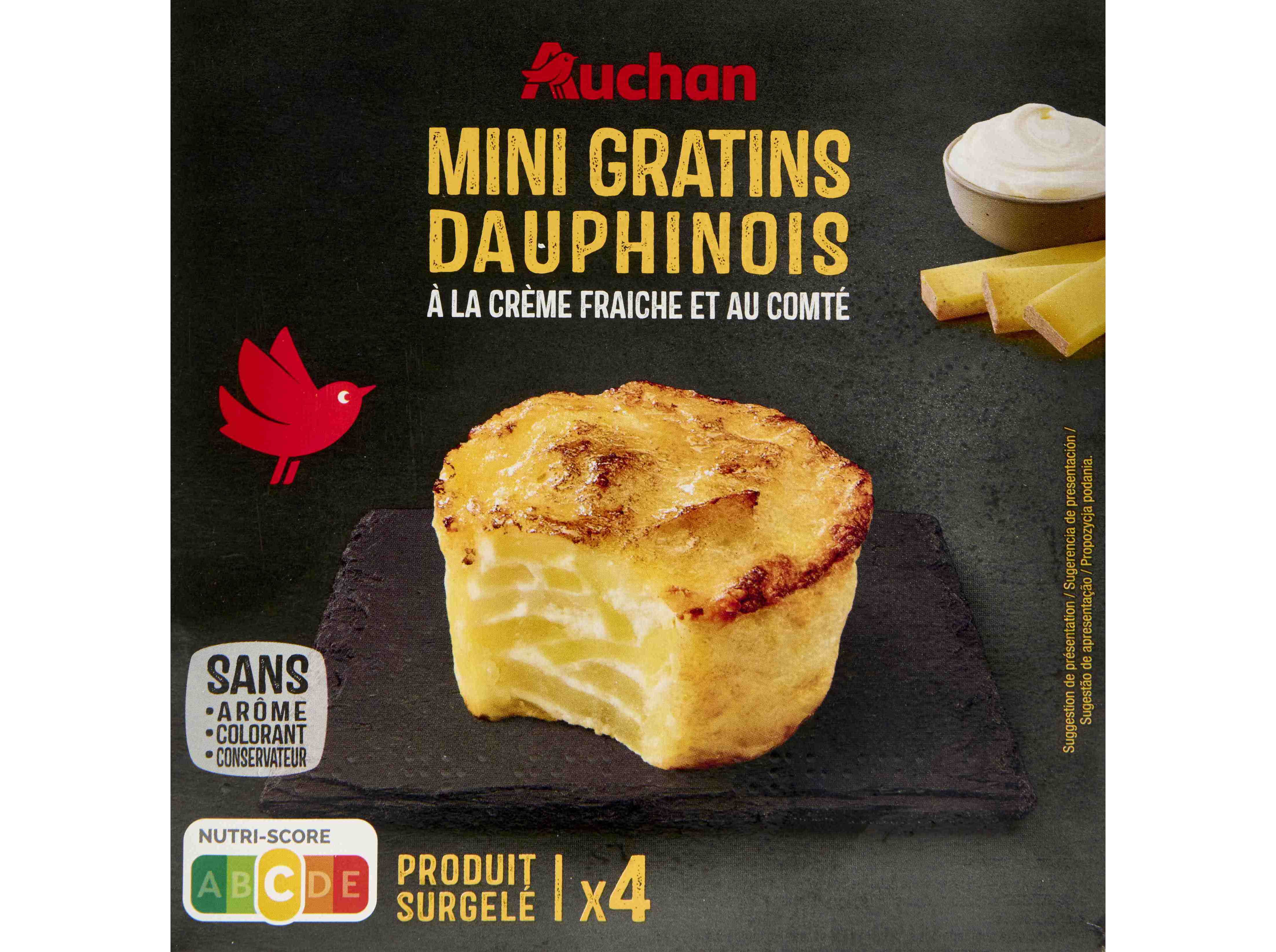 MINI GRATINADOS AUCHAN BATATA NATAS E QUEIJO 4UN 480G