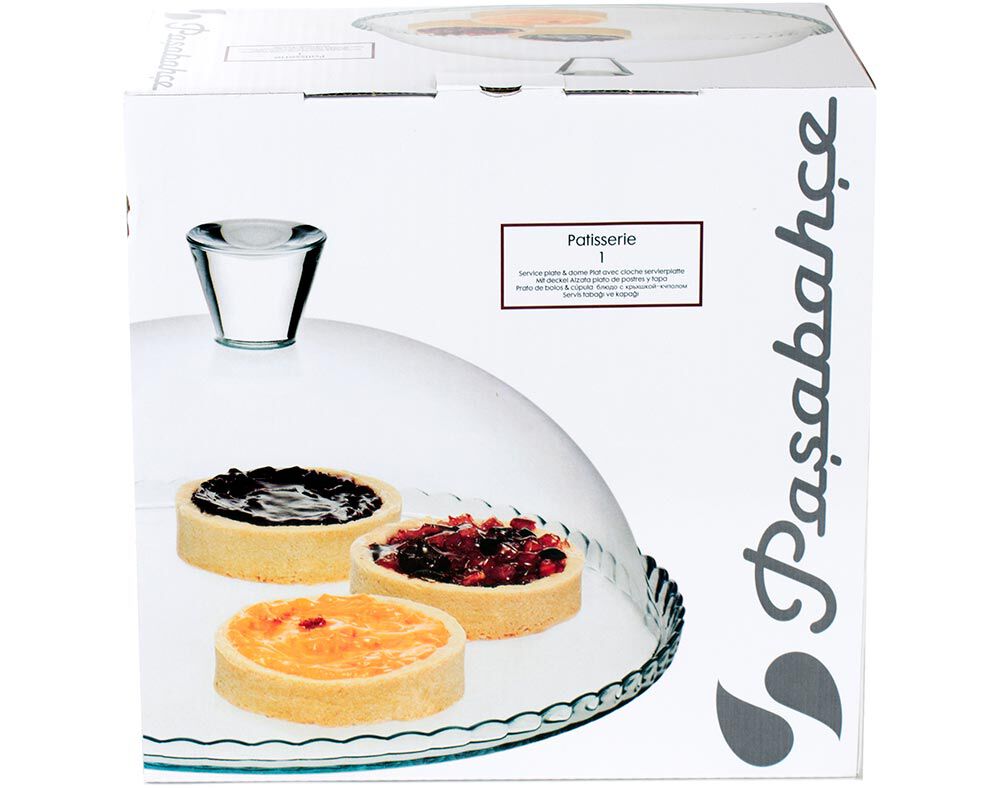 PRATO PARA BOLO COM TAMPA PASABAHCE PATISSERIE &Oslash;32CM