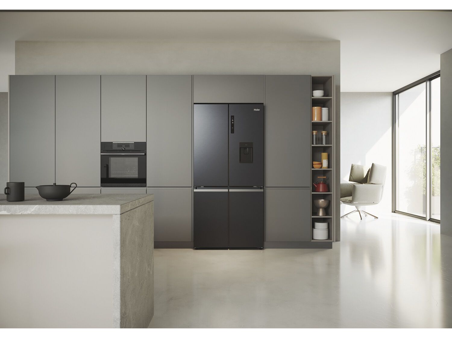 FRIGOR&Iacute;FICO AMERICANO HAIER HCR5919EHMB PRETO ESCOVADO E 525L NO FROST image number 14