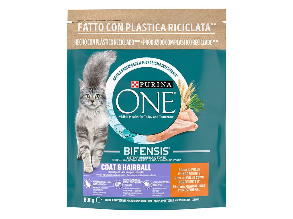 RA&Ccedil;&Atilde;O PARA GATO PURINA ONE PELE E P&Ecirc;LO 800G image number 1