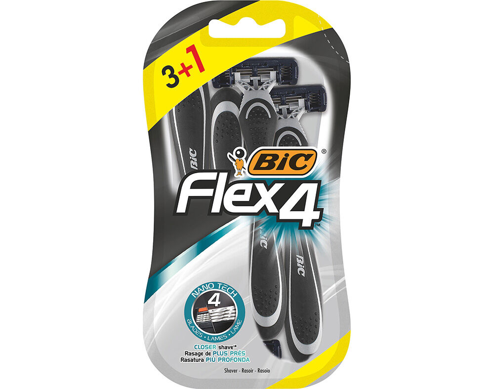 M&Aacute;QUINA BIC DESCART&Aacute;VEL FLEX 4 COMFORT 3+1UN GR&Aacute;TIS