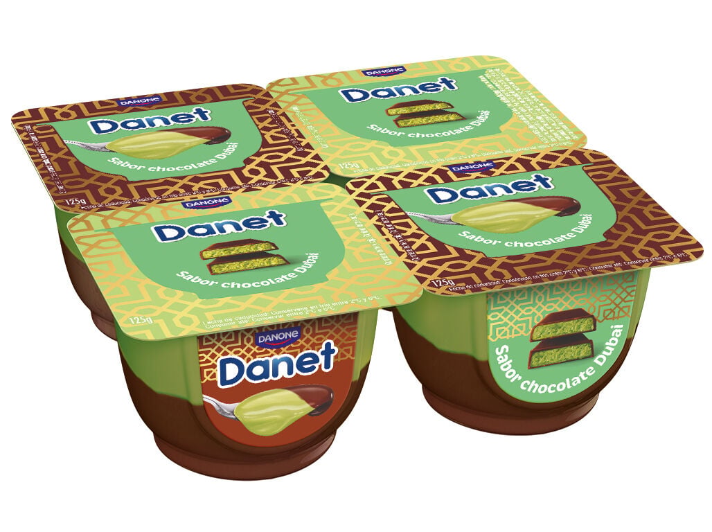 SOBREMESA DANET LACTEA CHOCOLATE DUBAI 4X125G image number 0