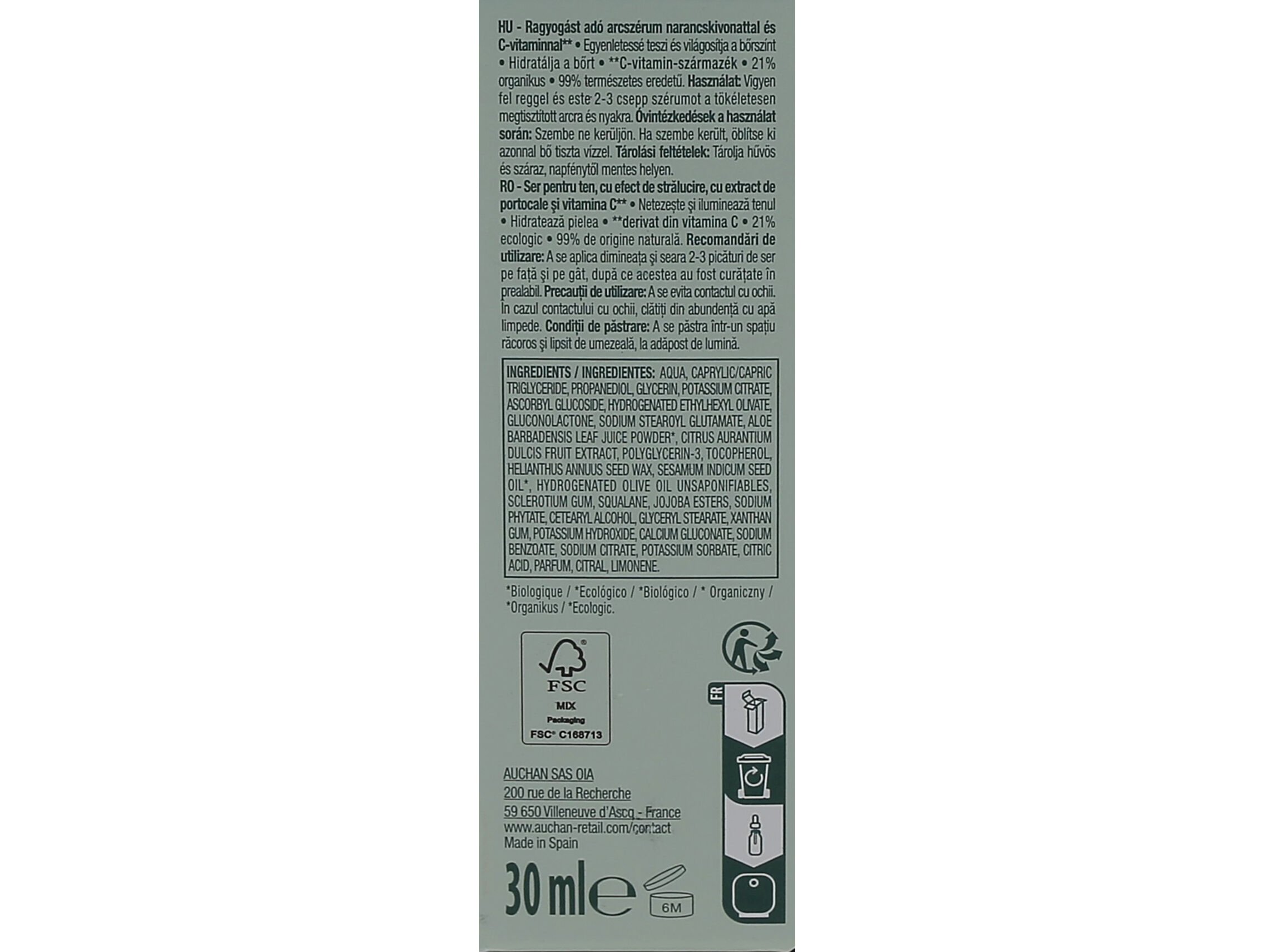 S&Eacute;RUM ROSTO COSMIA BIO EFEITO GLOW VITAMINA C 30ML image number 1