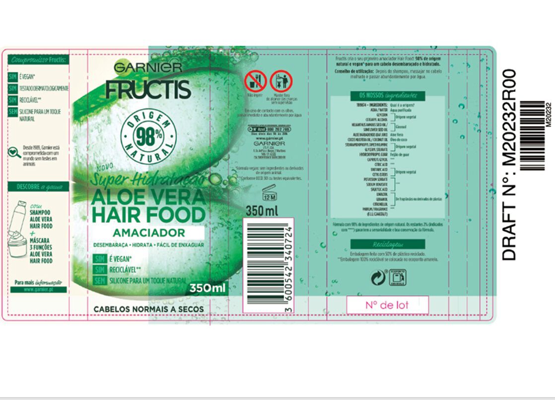 CONDICIONADOR FRUCTIS HAIR FOOD ALOE VERA 350ML image number 1