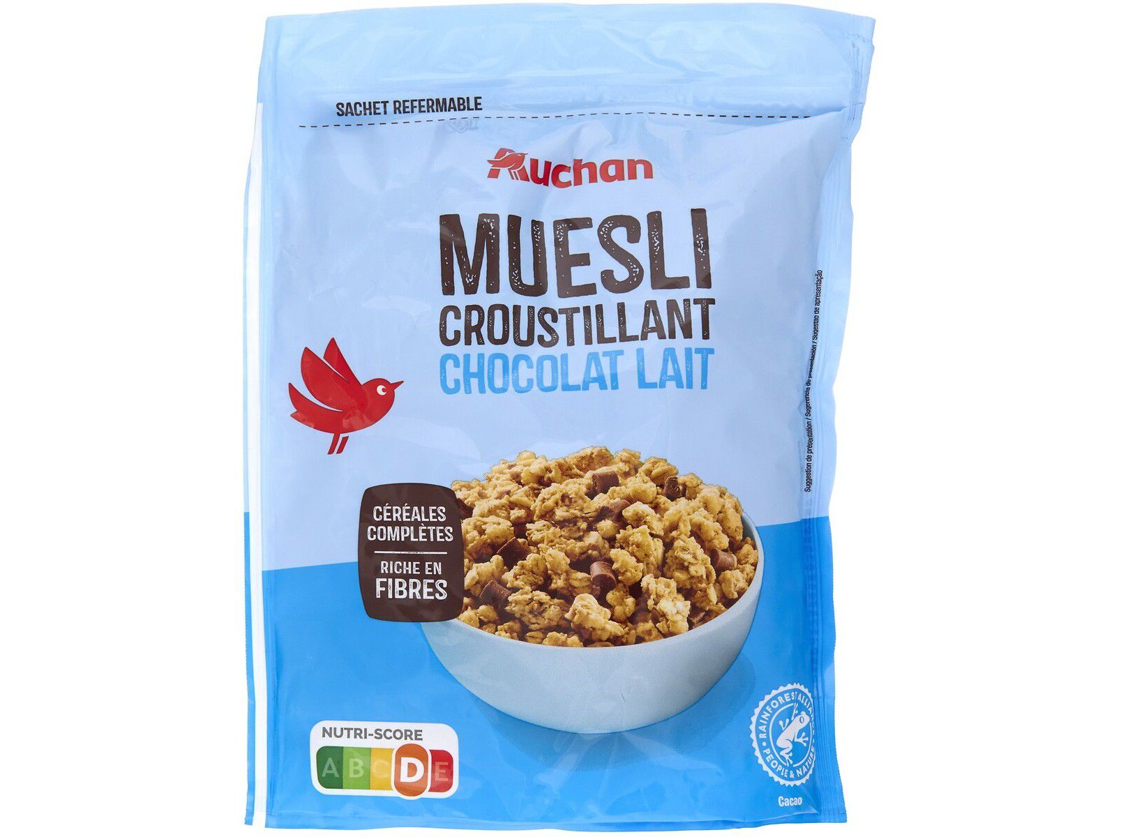 CEREAIS AUCHAN MUESLI CHOCOLATE DE LEITE 450G image number 0