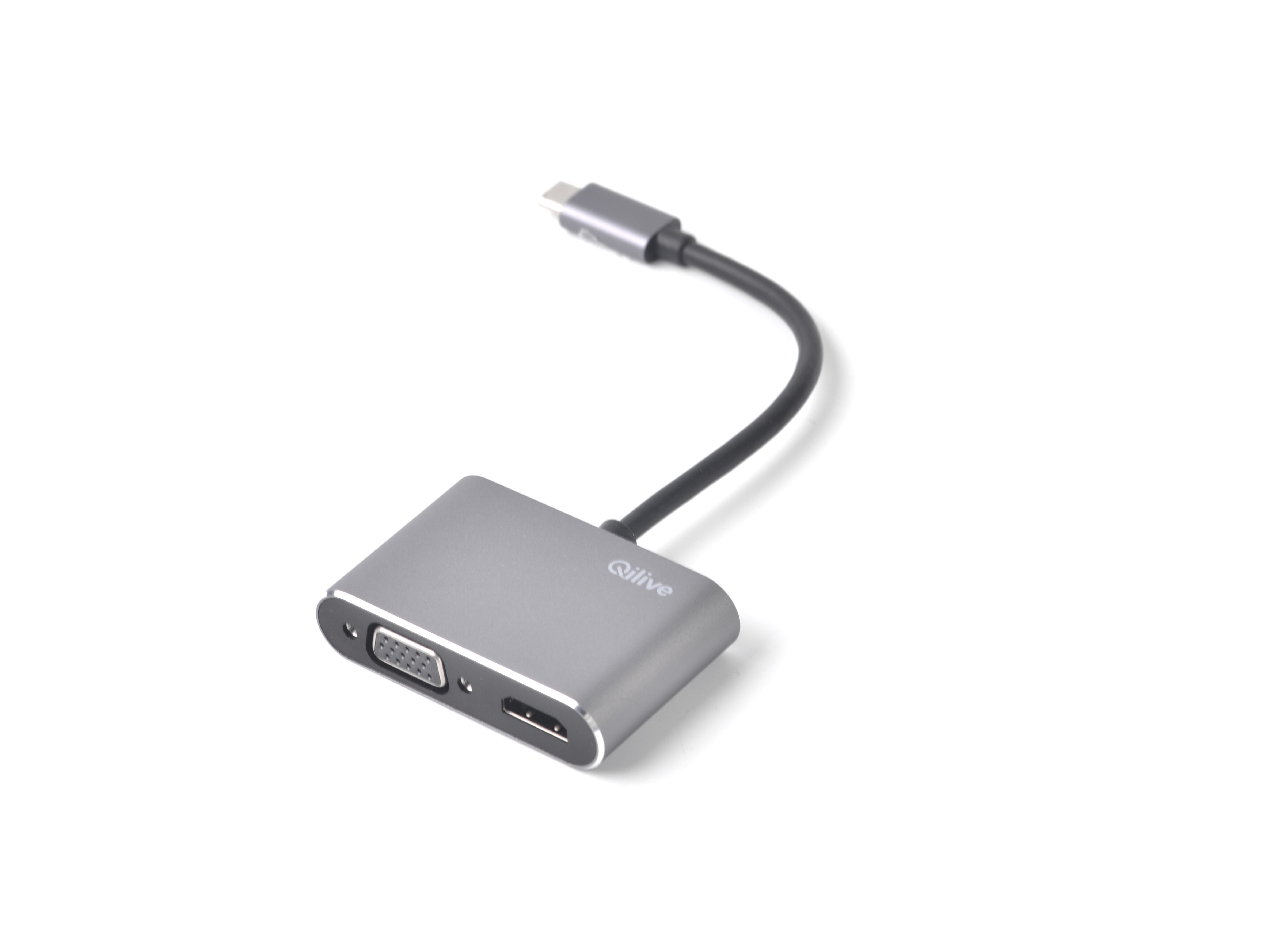 HUB USB-C QILIVE 600128052 4 EM 1 Q.3153