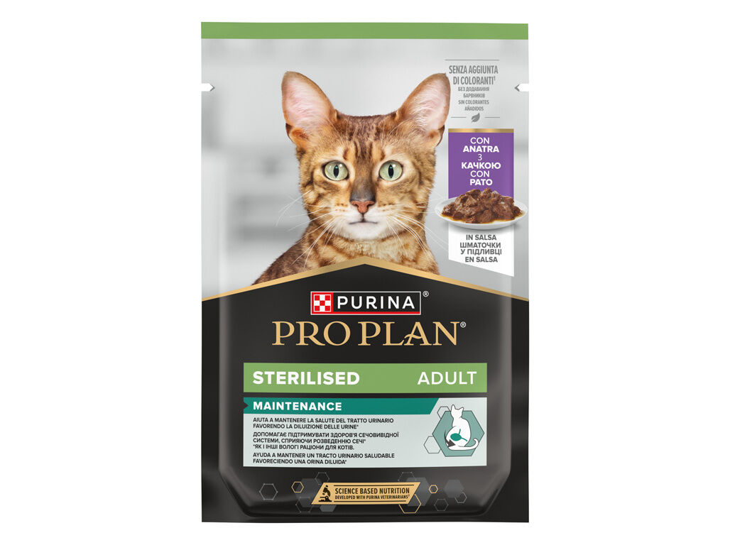 COMIDA H&Uacute;MIDA GATO PRO PLAN ESTERILIZADO PATO 85G image number 1