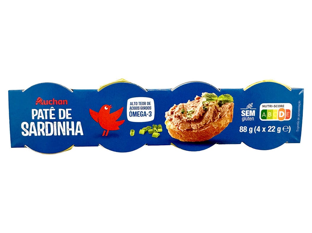 PAT&Eacute; DE SARDINHA AUCHAN 4*22G
