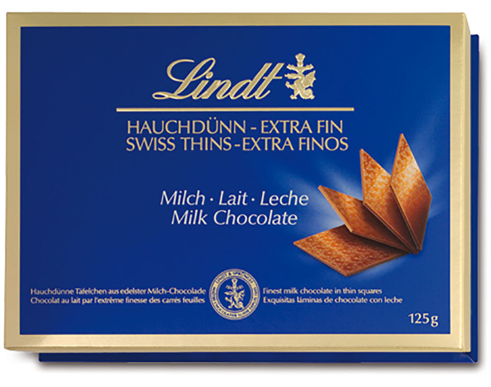 BOMBONS LINDT SWISS THINS LEITE 125G image number 0