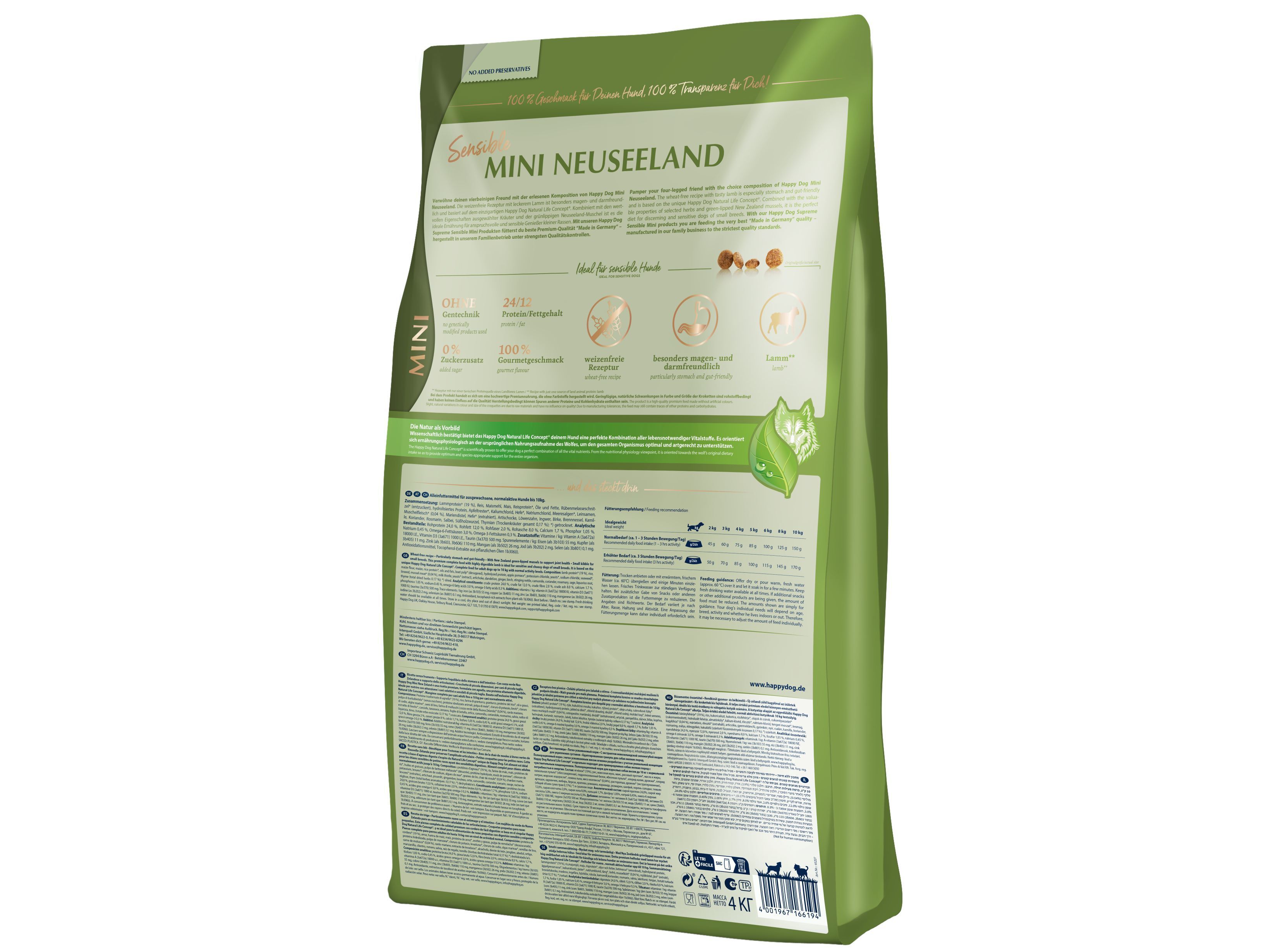 RA&Ccedil;&Atilde;O C&Atilde;O MINI HAPPY DOG NEUSEELAND SENSIBLE 4KG image number 1