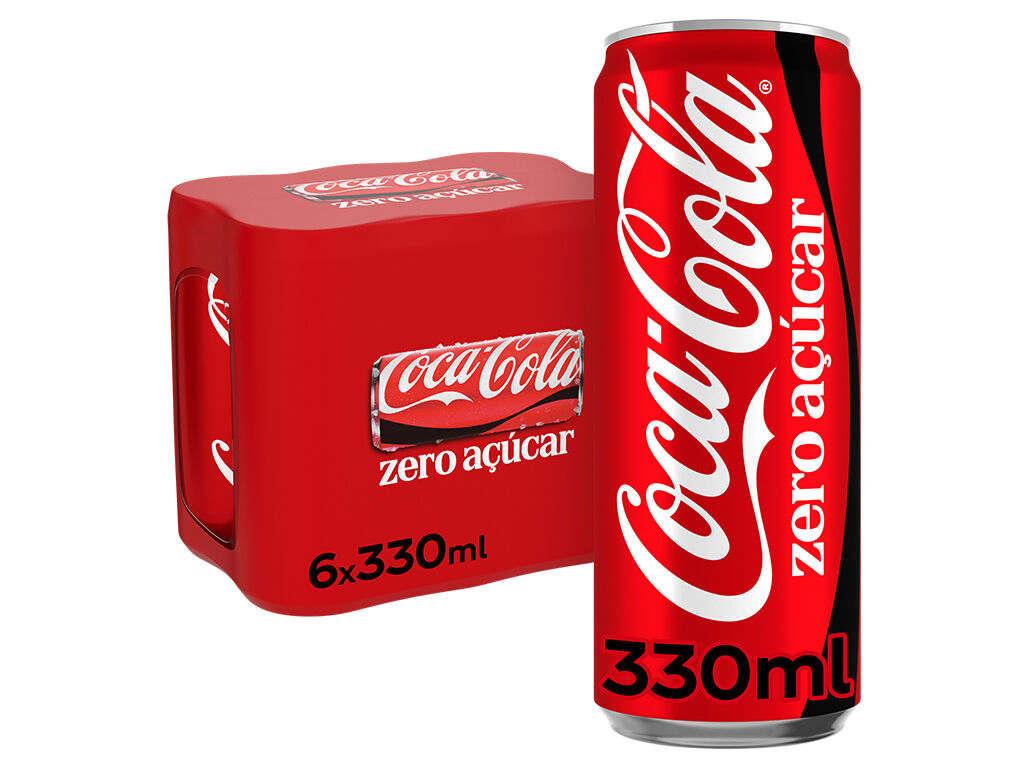 REFRIGERANTE COM G&Aacute;S COCA-COLA ZERO A&Ccedil;&Uacute;CAR LATA 6X0.33L (SDR)