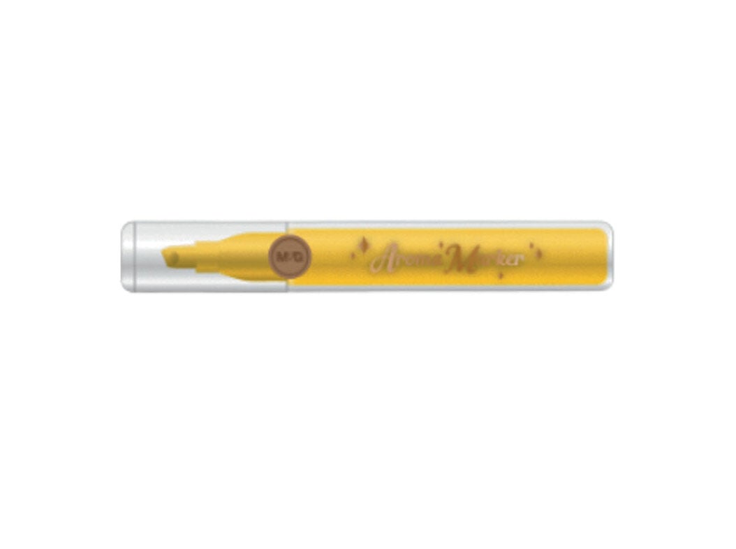 SUBLINHADOR PERFUMADO JASMIM M&G COM GLITTER COR AMARELO