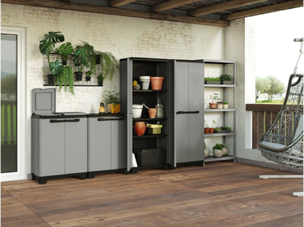 ARM&Aacute;RIO COM 3 PRATELEIRAS KETER CINZENTO 68X39X173CM image number 4