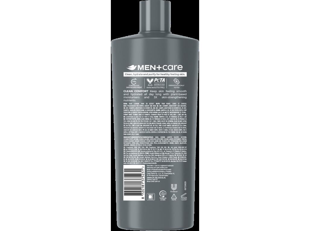 GEL DE BANHO DOVE MEN CLEAN COMFORT 700 ML image number 1