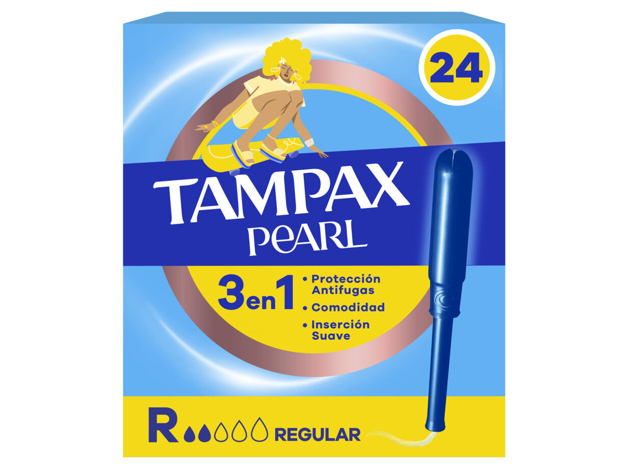 TAMP&Otilde;ES COM APLICADOR TAMPAX PEARL REGULAR 24 UN image number 0