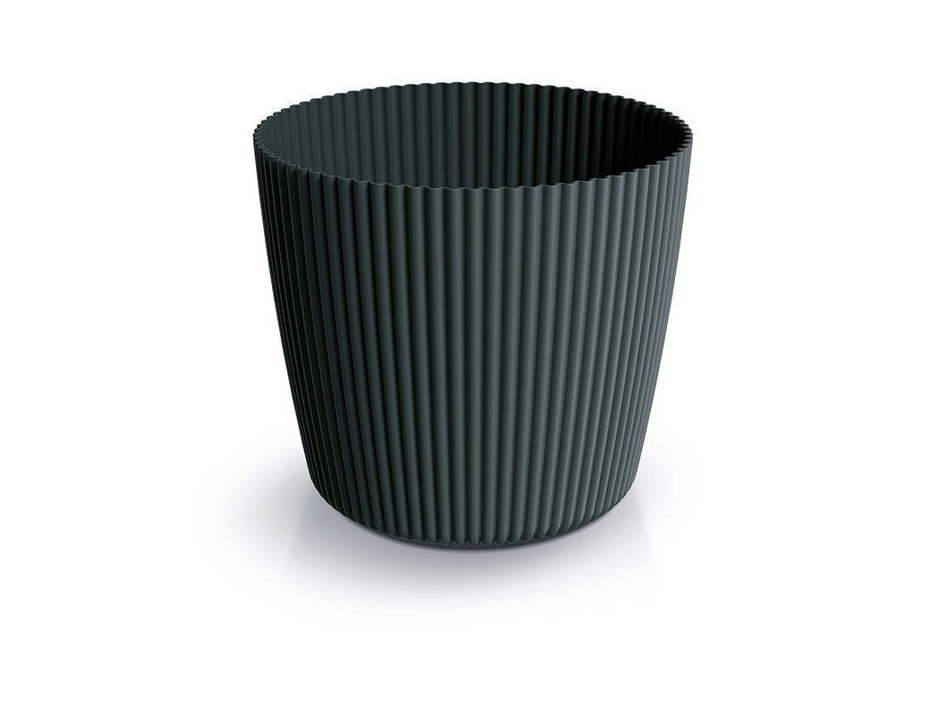 VASO PL&Aacute;STICO RECICLADO GARDENSTAR PRETO &Oslash;20CM