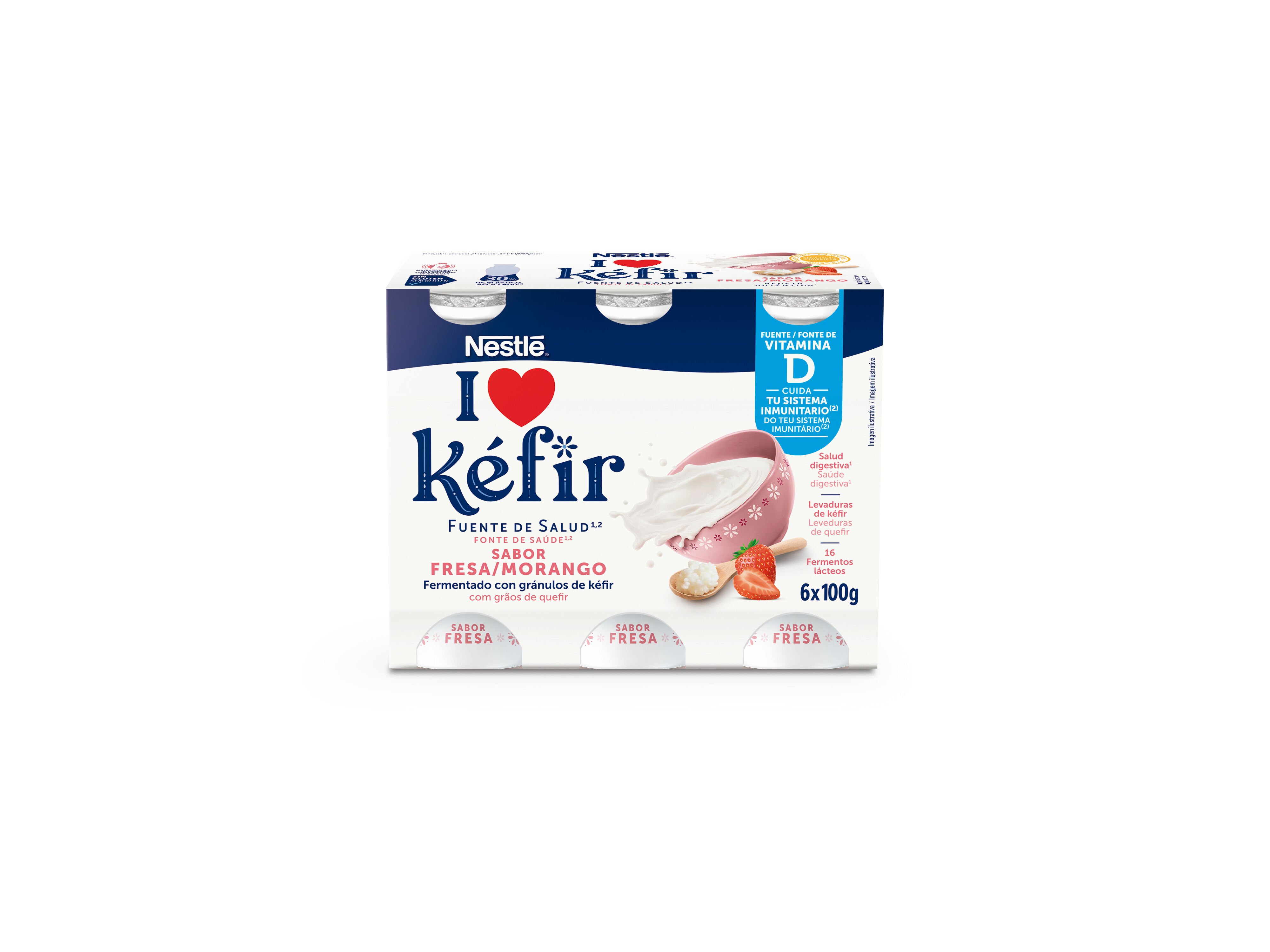 KEFIR NESTL&Eacute; MORANGO 6X100G image number 0