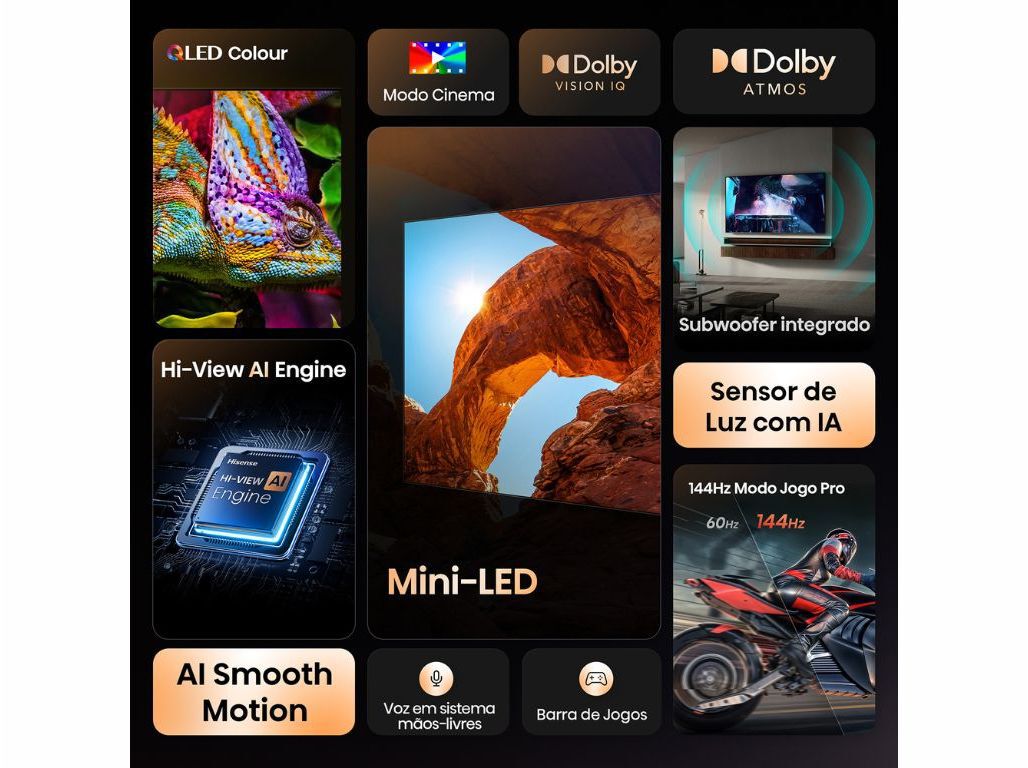 TV ULED MINI LED HISENSE 55U7Q (55" SMART 4K 139CM) image number 1