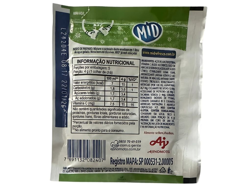 REFRESCO EM P&Oacute; MID ABACAXI 20G image number 1