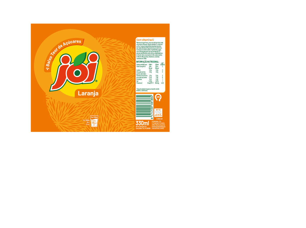 REFRIGERANTE S/GAS JOI LARANJA LATA 0.33L (SDR) image number 1