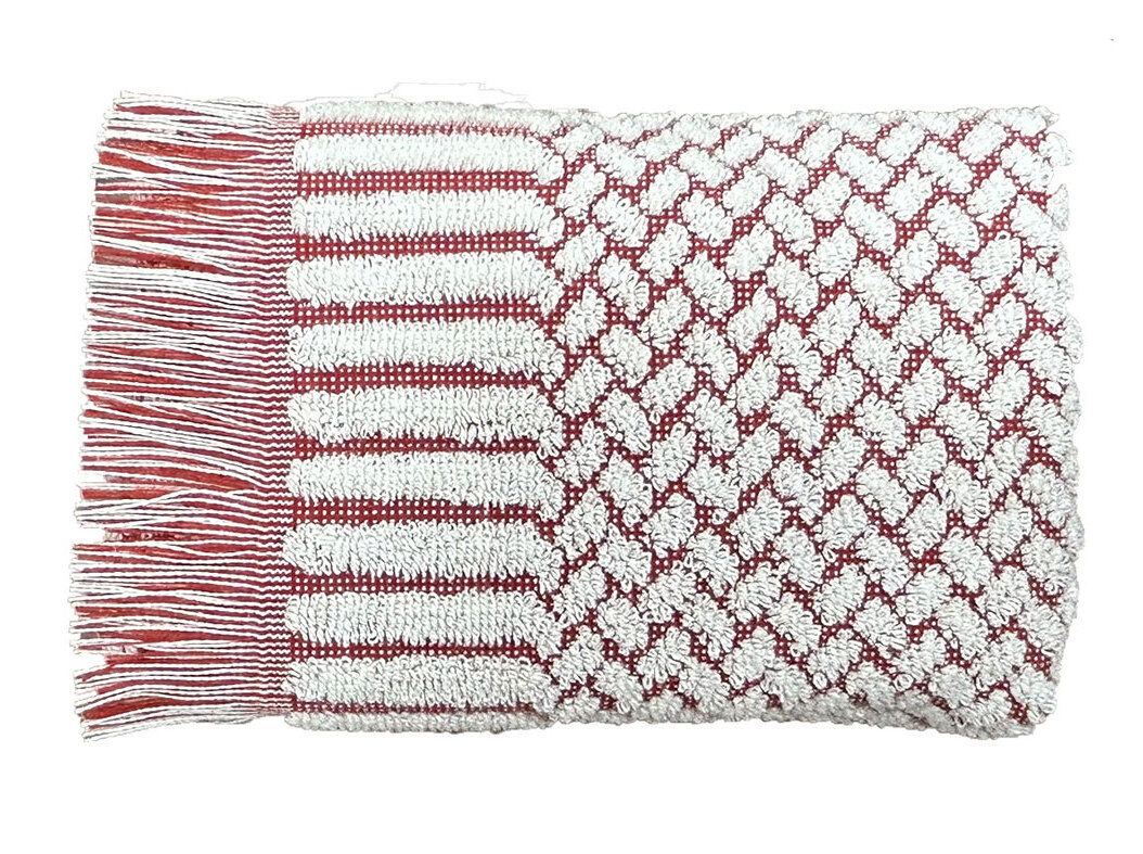 TOALHETE TURCO MY HOME 500G CRU/VERMELHO 30X50CM