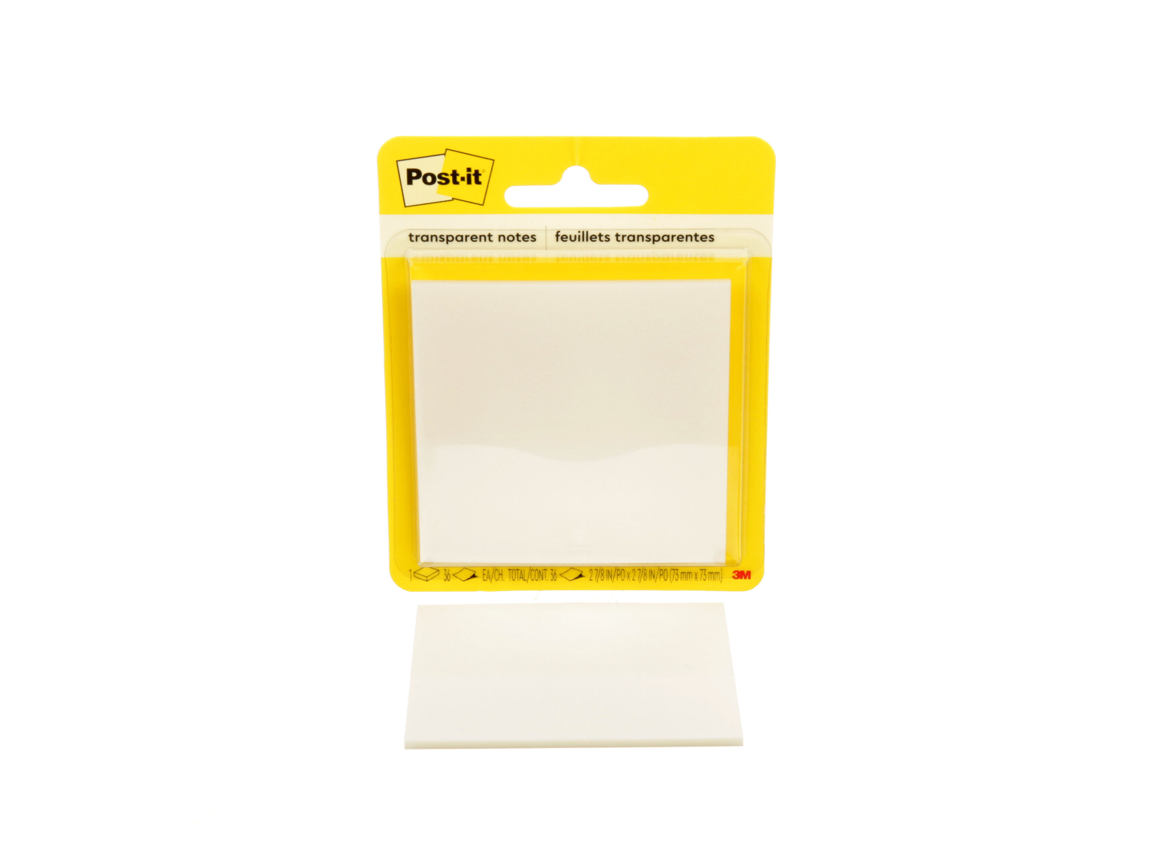 BLOCO DE NOTAS ADERENTES POST-IT TRANSPARENTES 73X73MM 36 FOLHAS
