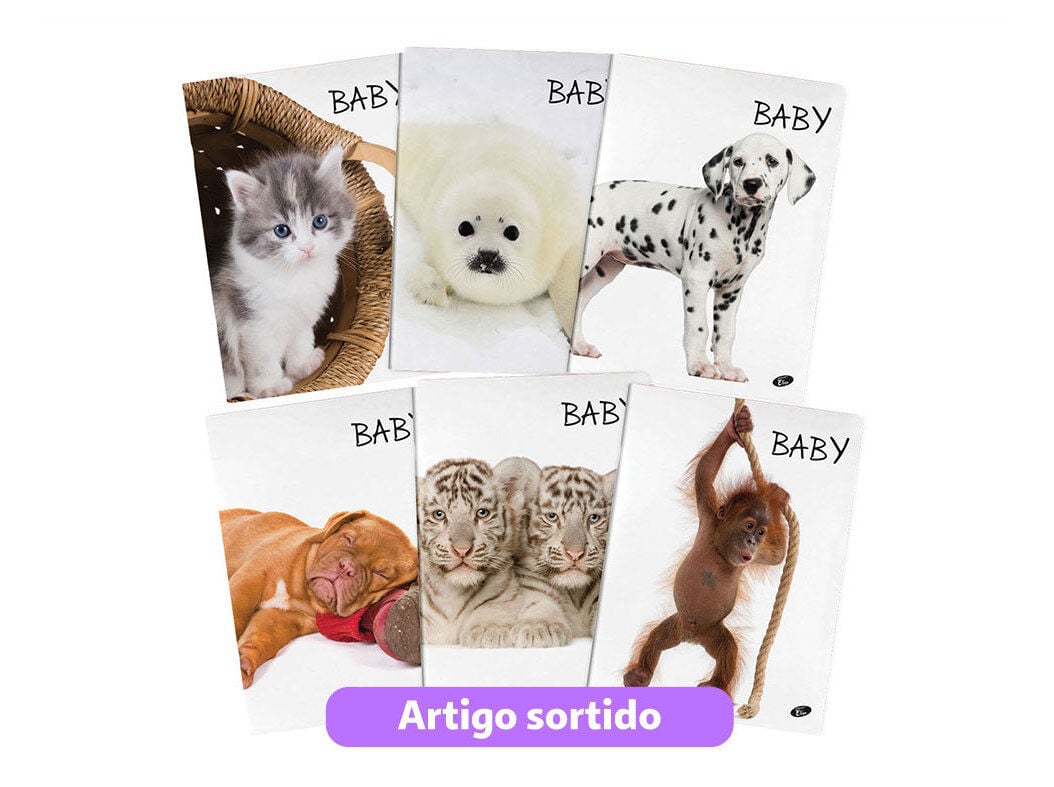 CADERNO A4 PAUTADO BABY PREMIUM 48 FOLHAS 80G AGRAFADO MODELOS SORTIDOS