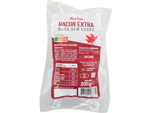 BACON EXTRA AUCHAN NACO SEM COURO 200G image number 0