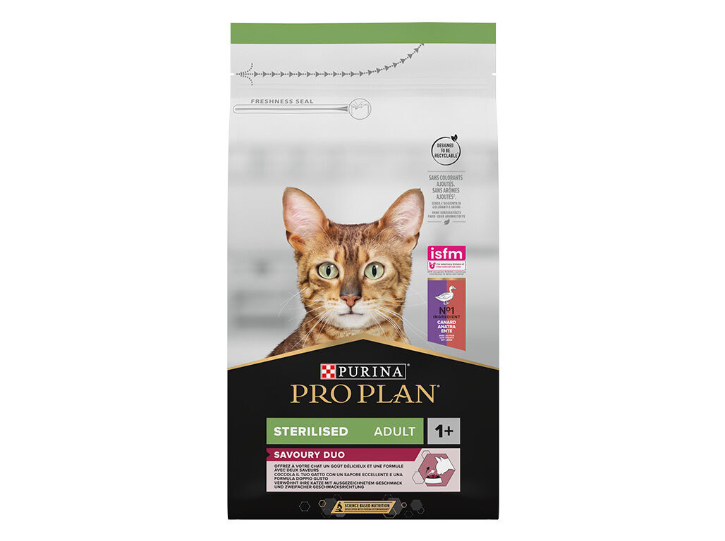 RA&Ccedil;&Atilde;O GATO PRO PLAN ESTERILIZADO PATO/FIGADO 1.5KG image number 0