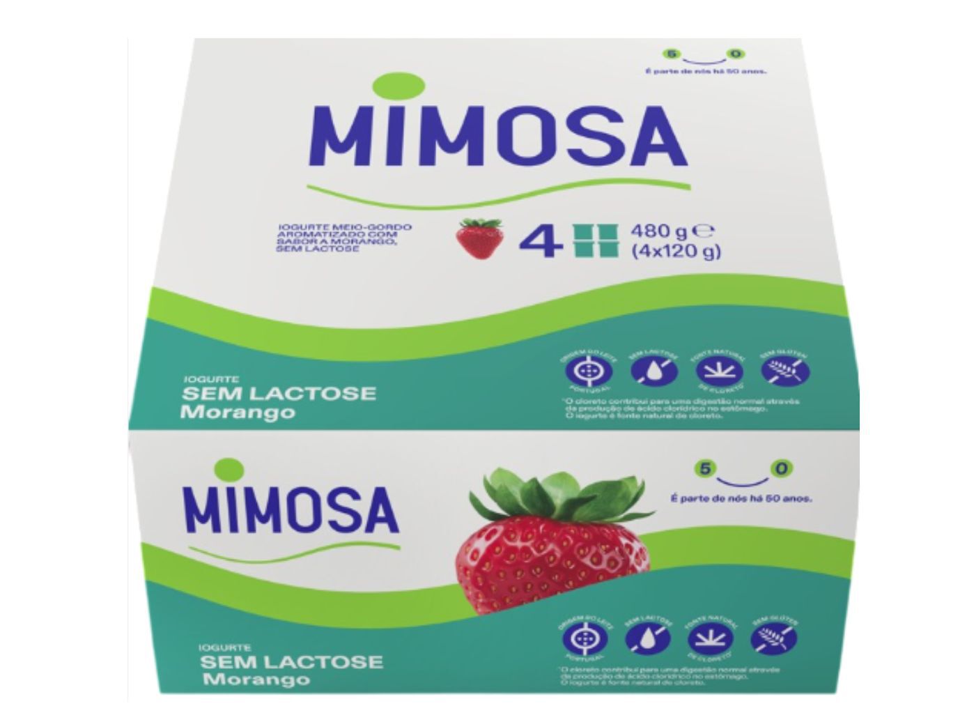 IOGURTE MIMOSA SEM LACTOSE MORANGO 4X125G image number 1