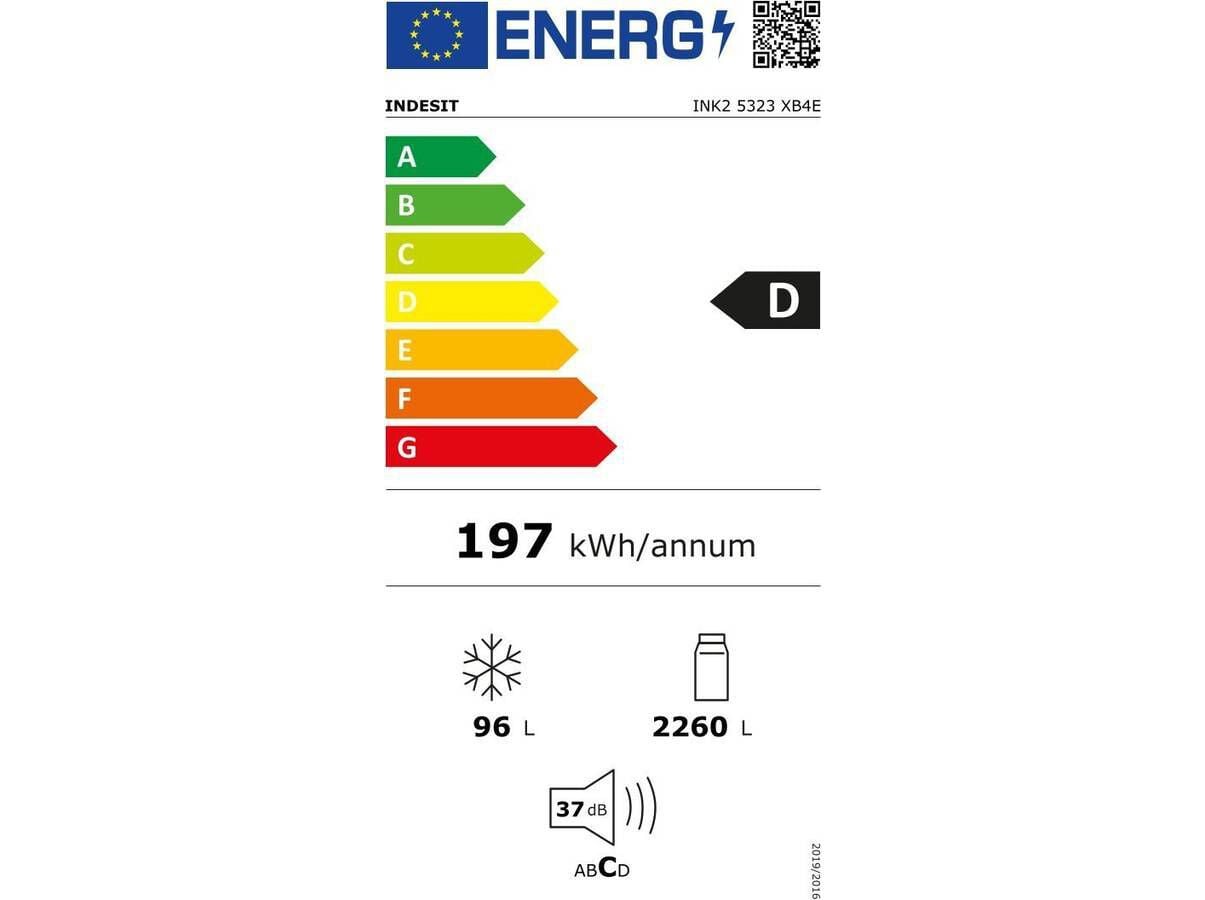 COMBINADO INDESIT INK2 5323 XB4E (TOTAL NO FROST D 183.5CM 322L LOOK INOX ) image number 2