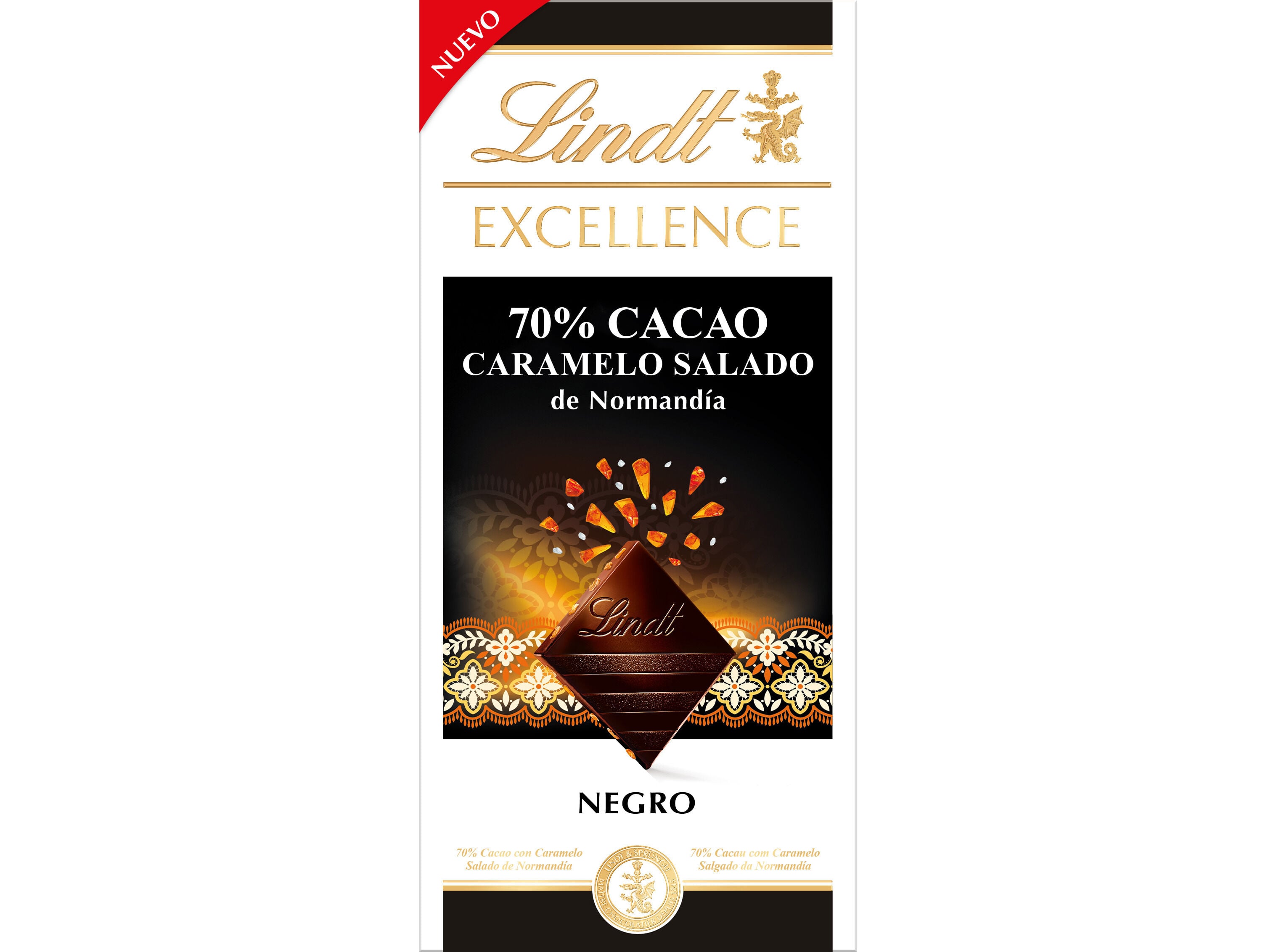 TABLETE CHOCOLATE LINDT EXCELLENCE NEGRO 70% CARAMELO SALGADO 100G image number 0