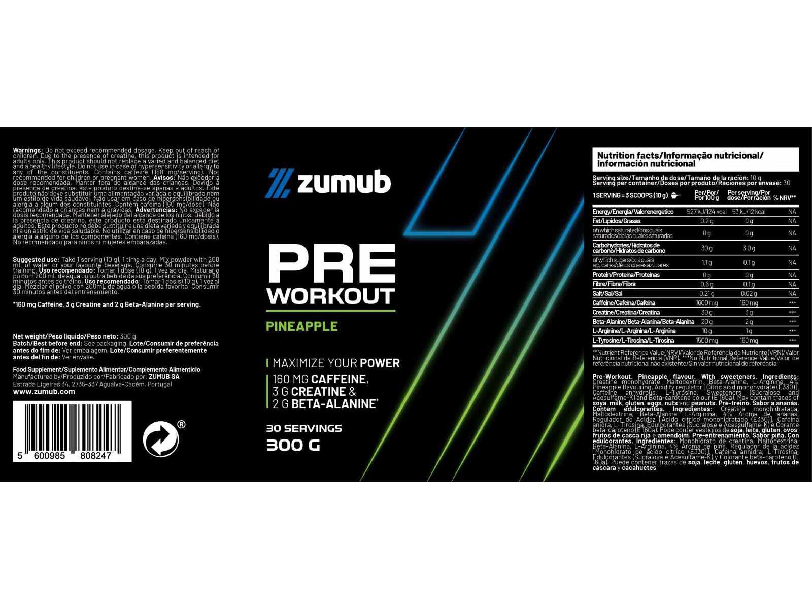 PR&Eacute;-TREINO ZUMUB ANAN&Aacute;S 300G image number 1