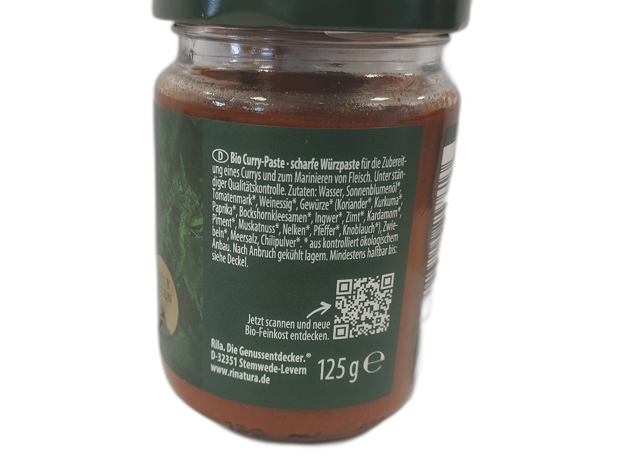 PASTA CARIL PICANTE RINATURA BIO 125G image number 1