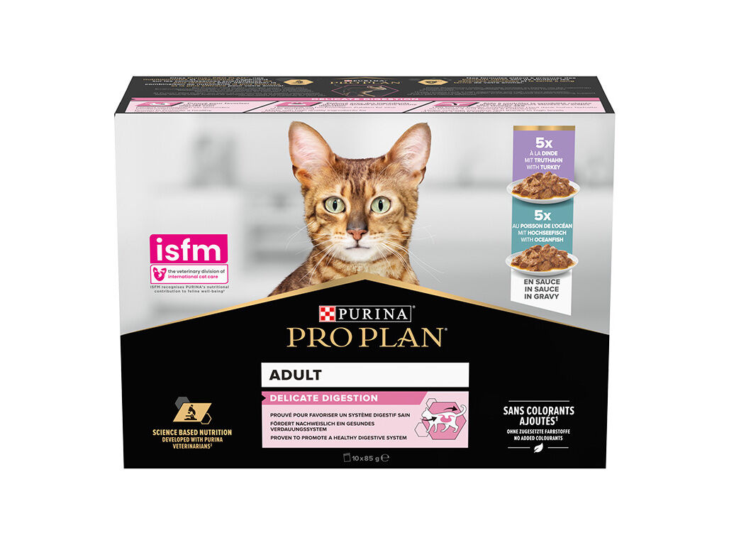 COMIDA H&Atilde;MIDA GATO PRO PLAN DELICATE 10X85G