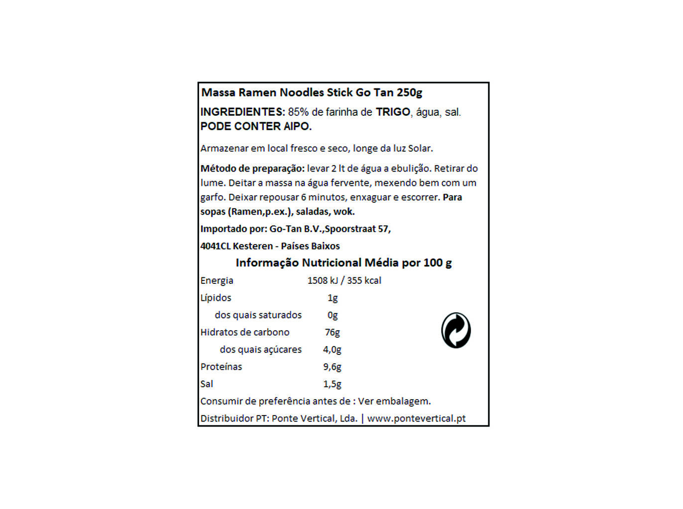 MASSA GO TAN RAMEN NOODLES 250GRS image number 1