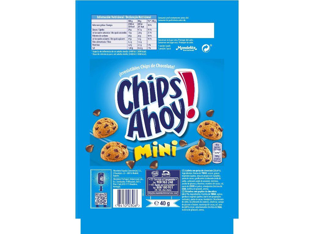 BOLACHAS COOKIES CHIPS AHOY MINI 40 G image number 1