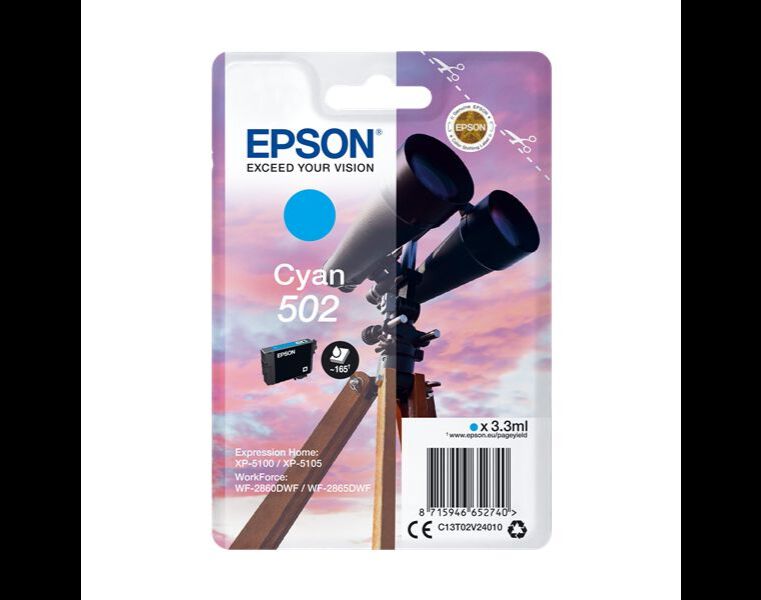 TINTEIRO EPSON CYAN 502 EPSC13T02V24020 image number 1